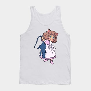 I draw pastel chibi neko with a rat / the star of cottonland Tank Top